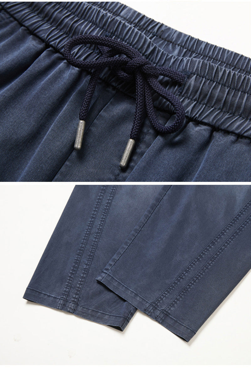 Jean homme en lyocell coupe sabre, pantalon décontracté droit ample style streetwear