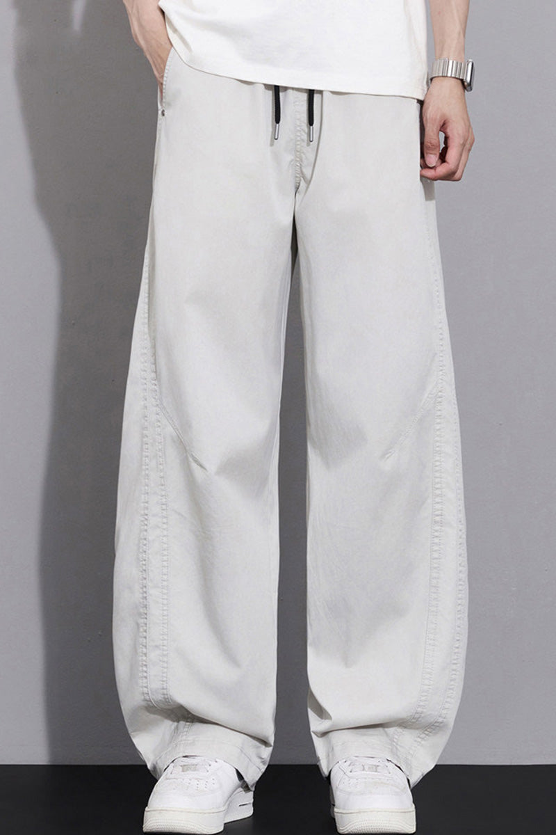 Jean homme en lyocell coupe sabre, pantalon décontracté droit ample style streetwear