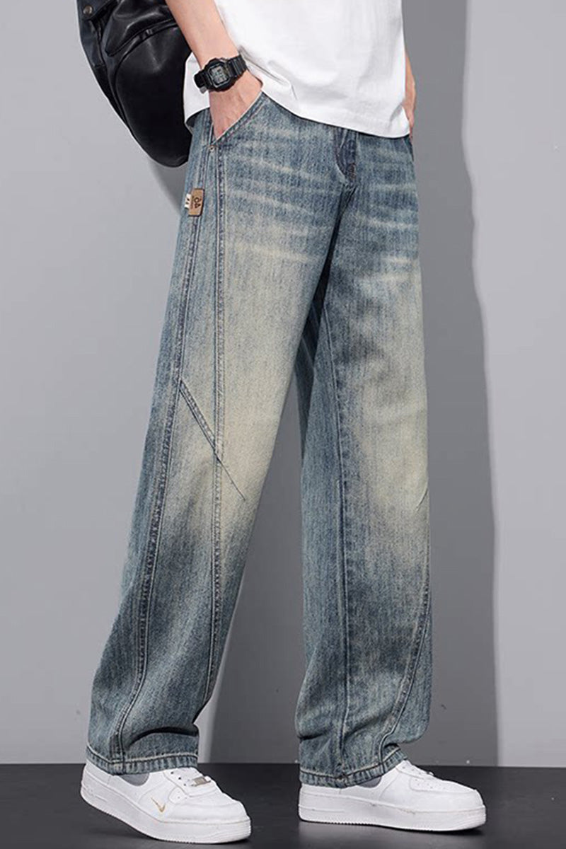 Jean Homme Américain Vintage – Coupe Droite Ample et Jambes Larges