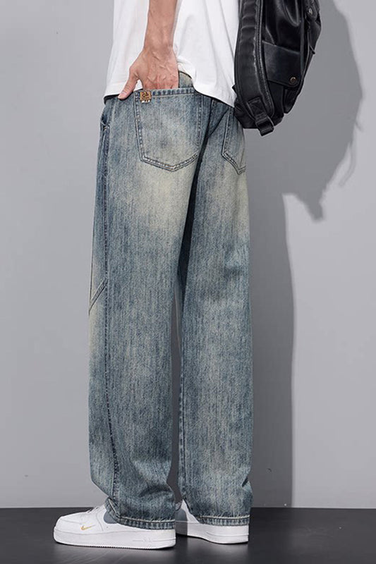 Jean Homme Américain Vintage – Coupe Droite Ample et Jambes Larges